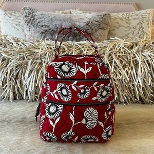 VERA BRADLEY Deco Daisy 2011 Zipper Insulated Lunch Bunch Bag Box Red Floral